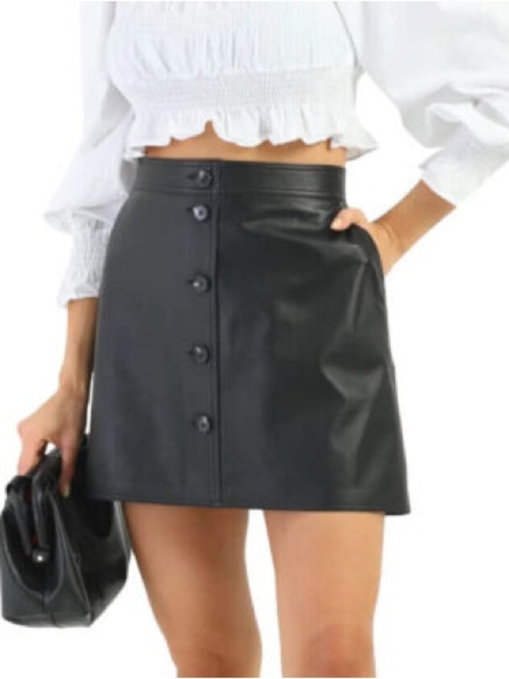Madewell leather mini skirt